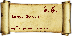 Hangos Gedeon névjegykártya